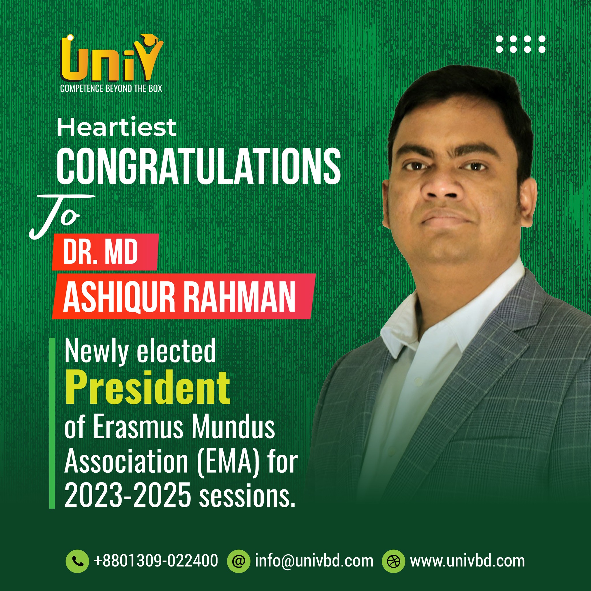 UniV - Heartiest Congratulations to Dr. Md Ashiqur Rahman Our CEO and ...