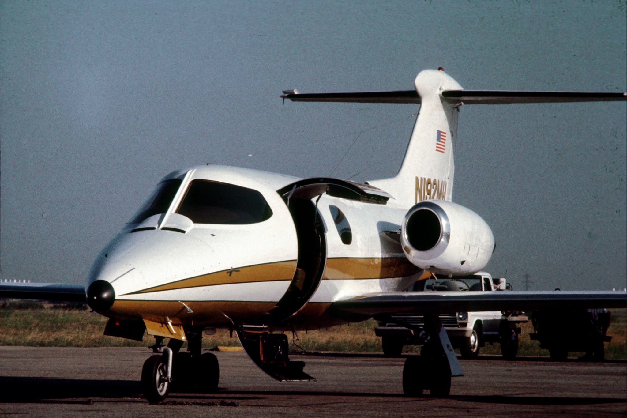 Learjet 24B Aircraft at Addison Airport in 1970