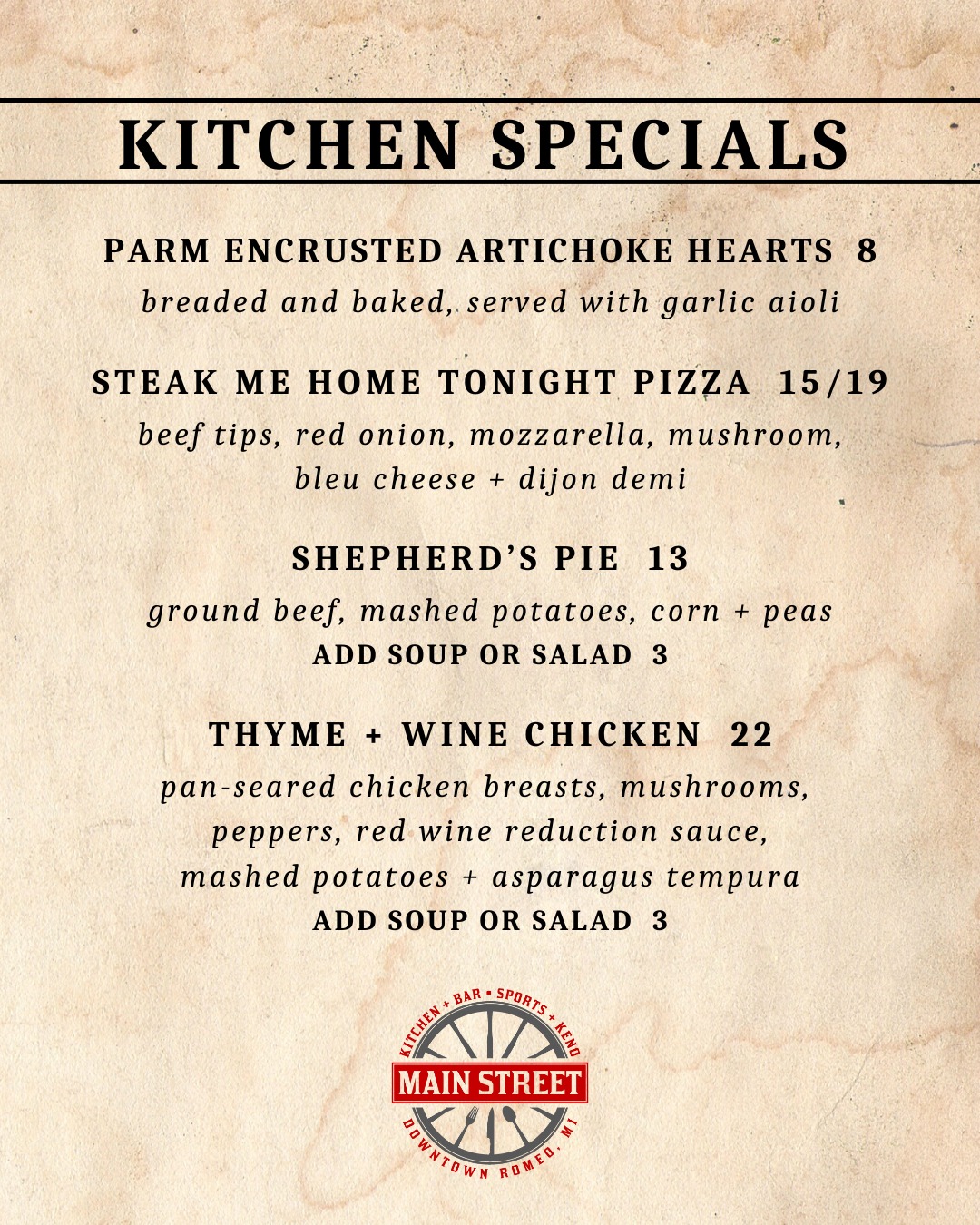 Main Street Romeo Kitchen + Bar | Romeo MI