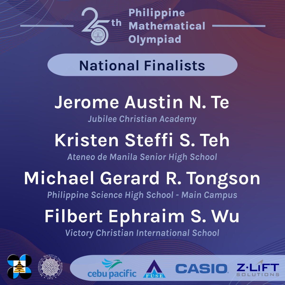 Philippine - National Finalists Jerome Austin N. Te Jubilee Christian ...
