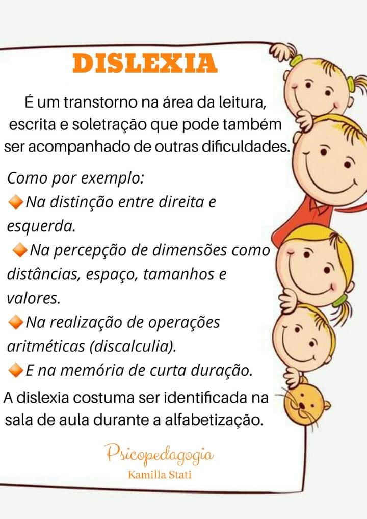 Psicopedagogia - 🔺Dislexia é um distúrbio causado por uma... | Facebook