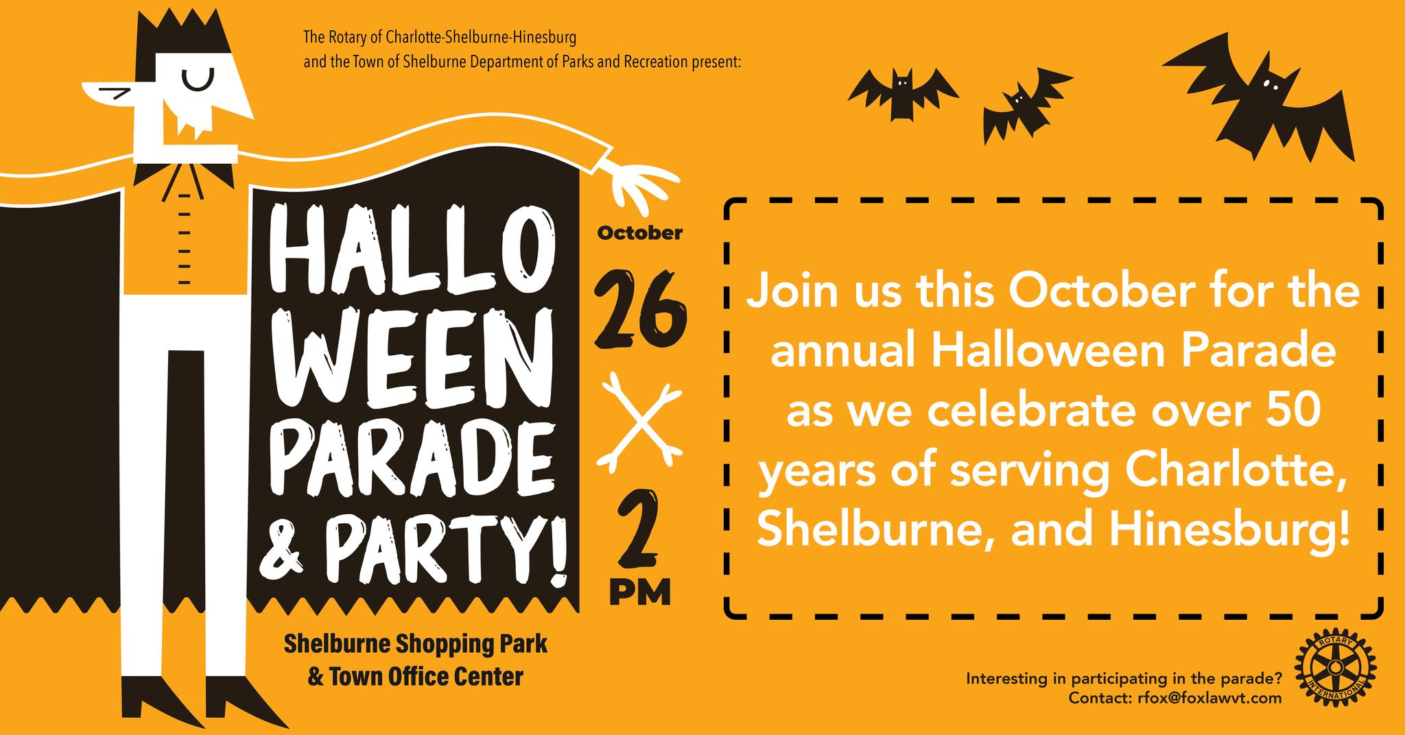 2025 Charlotte-Shelburne-Hinesburg Rotary Annual Halloween Parade