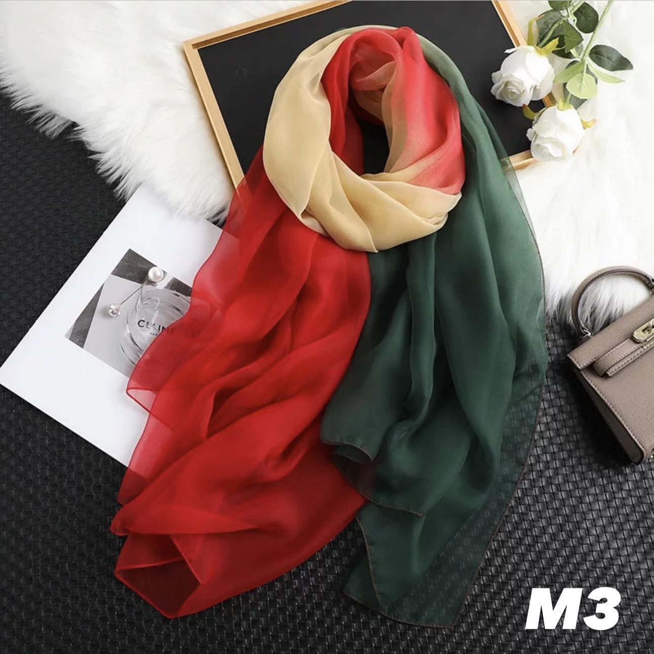 Lot De 5 Foulards En Soie Thaïlandaise - Couleurs Roses Et Variées - Style Rustique