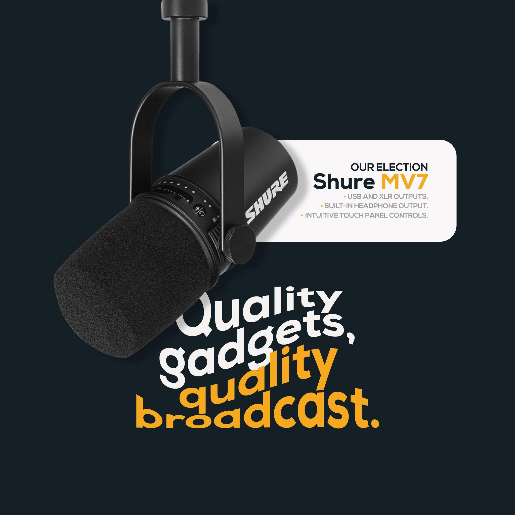 The Supreme® / Shure MV7+ is a broadcast-style dynamic mic