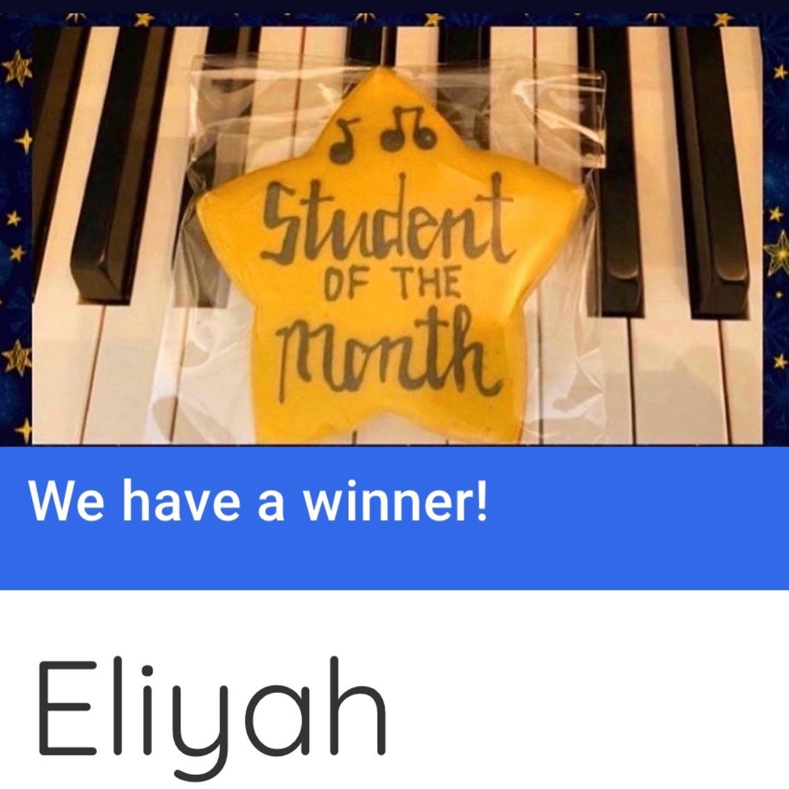 Congratulations to Eliyah, who is... - Broadway Music Studio