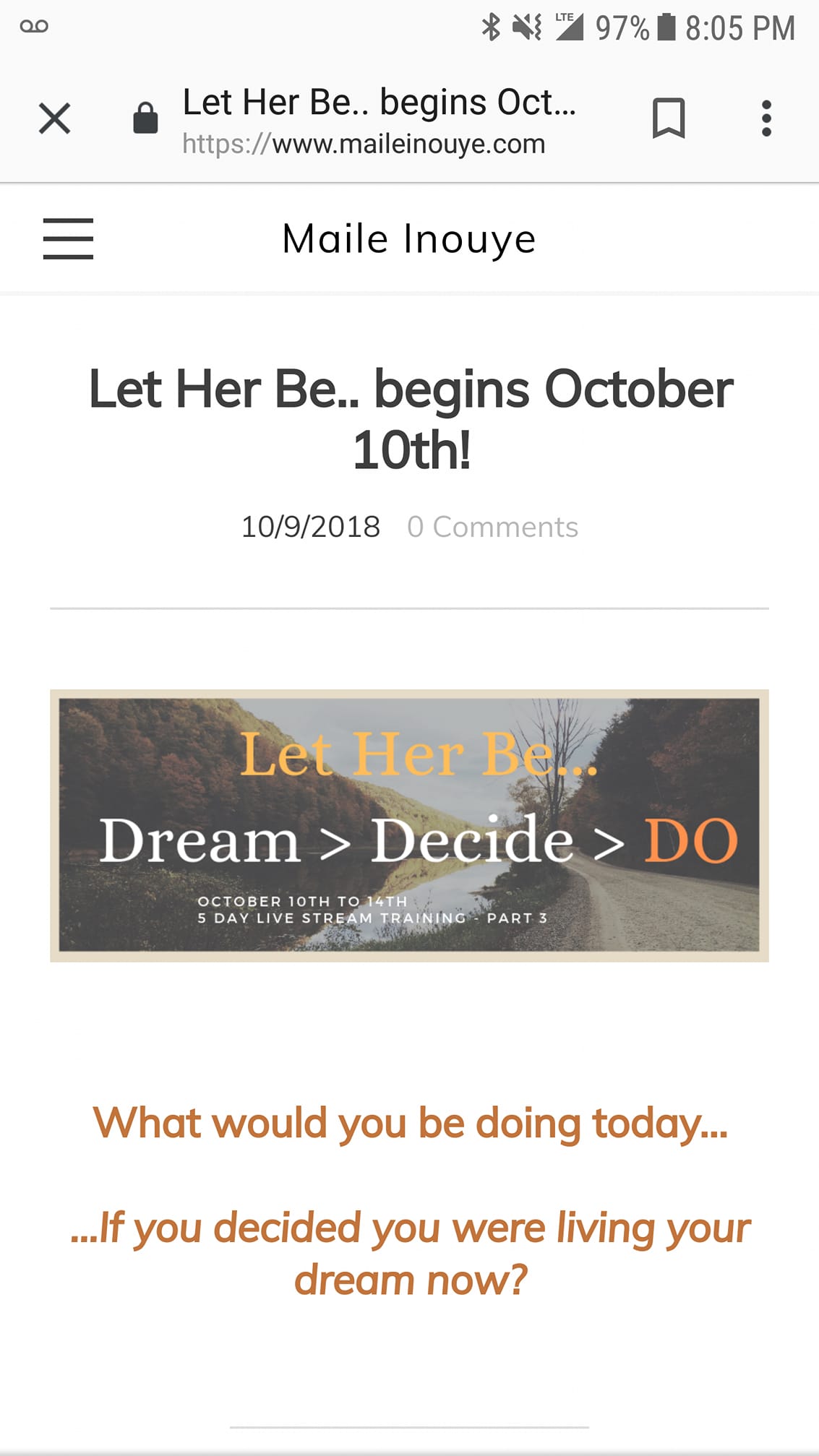 Dream.Decide.Do - Loving Her Transformation with Maile Inouye | Facebook