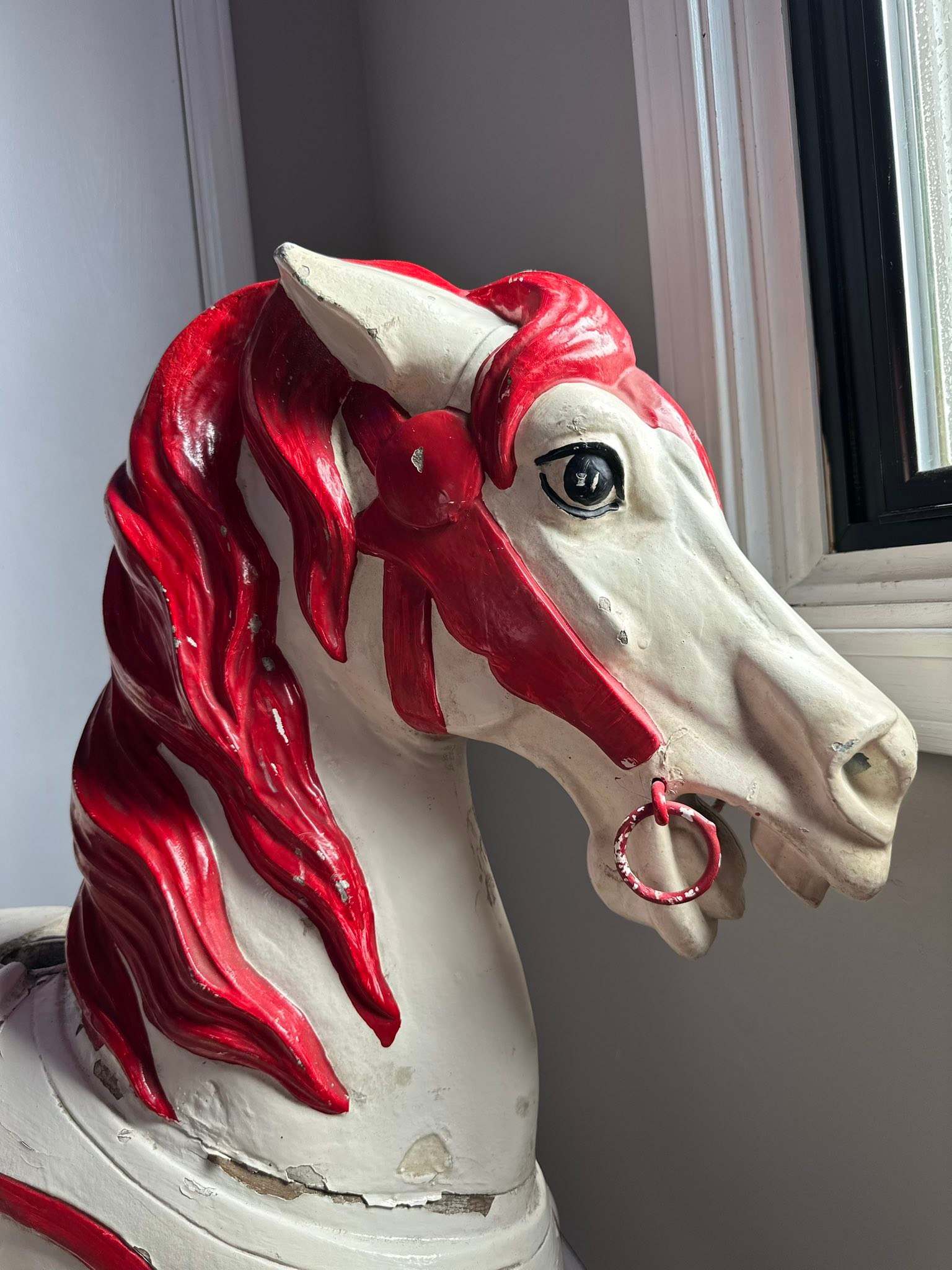 so i got this allan herschell carousel horse late 1920's 1/2 and 1