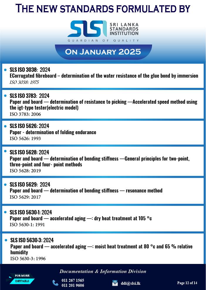 The new standards... - Sri Lanka Standards Institution- SLSI | Facebook