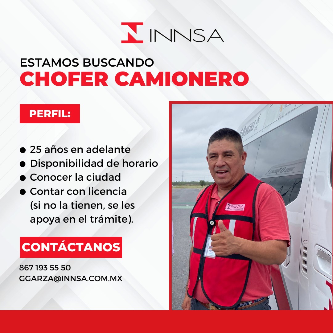 ¿Sabes conducir y te encuentras sin... - INNSA Reclutamiento | Facebook