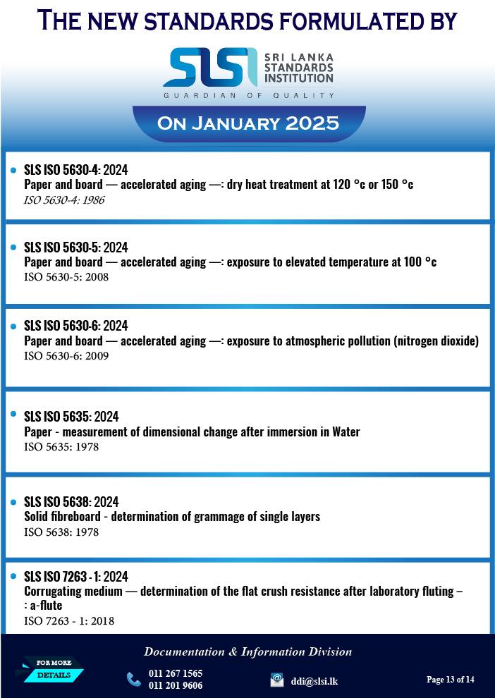 The new standards... - Sri Lanka Standards Institution- SLSI | Facebook