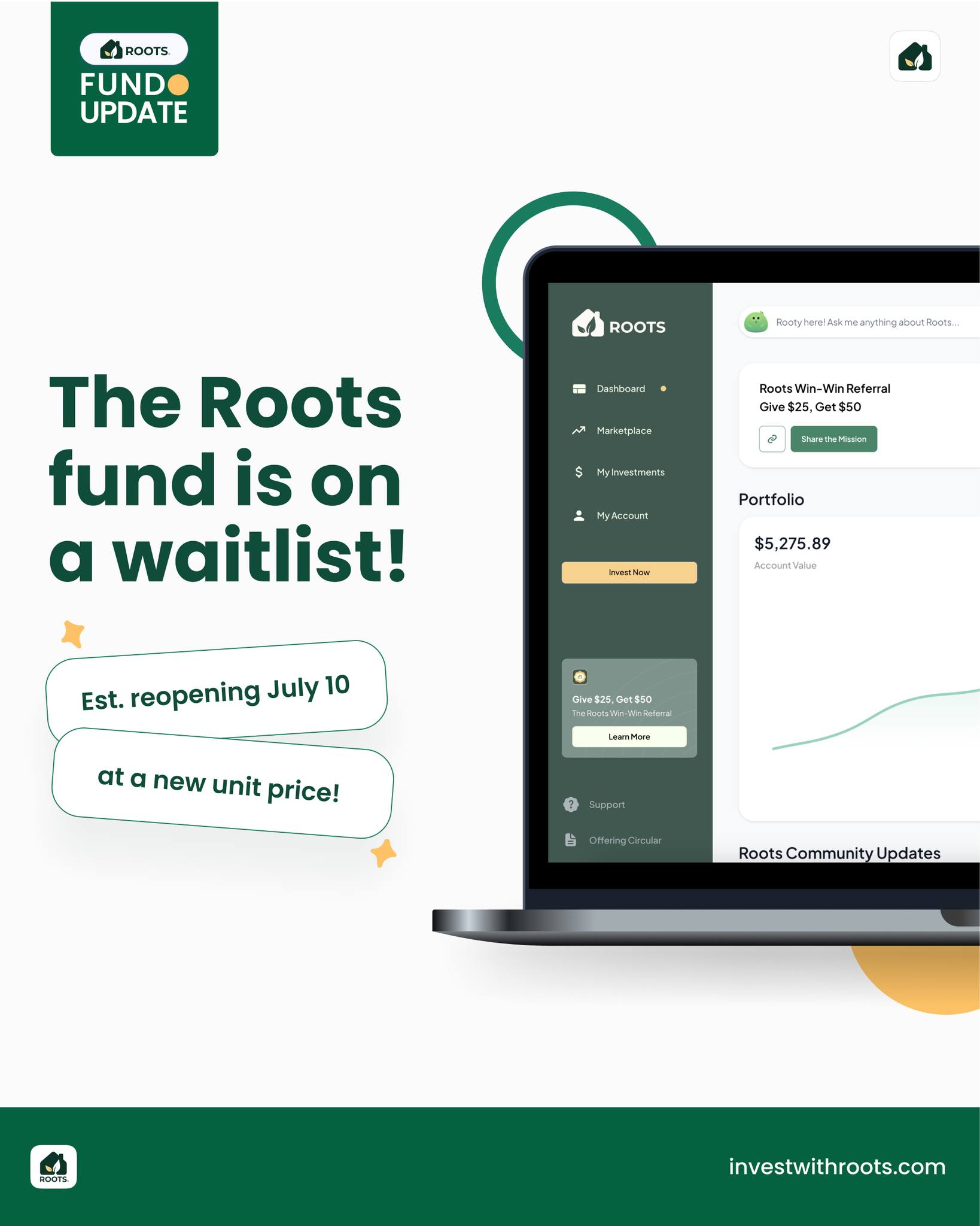 🚨 The Roots fund is officially on a... - Invest With Roots | Facebook