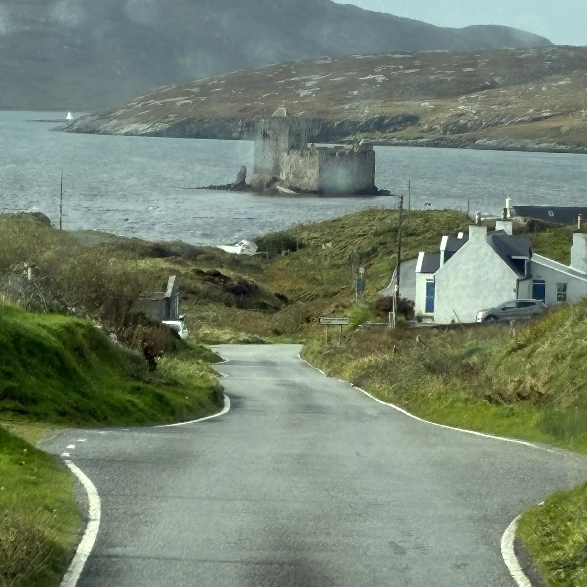 A road across the water, connecting two islands at the edge of Scotland ...