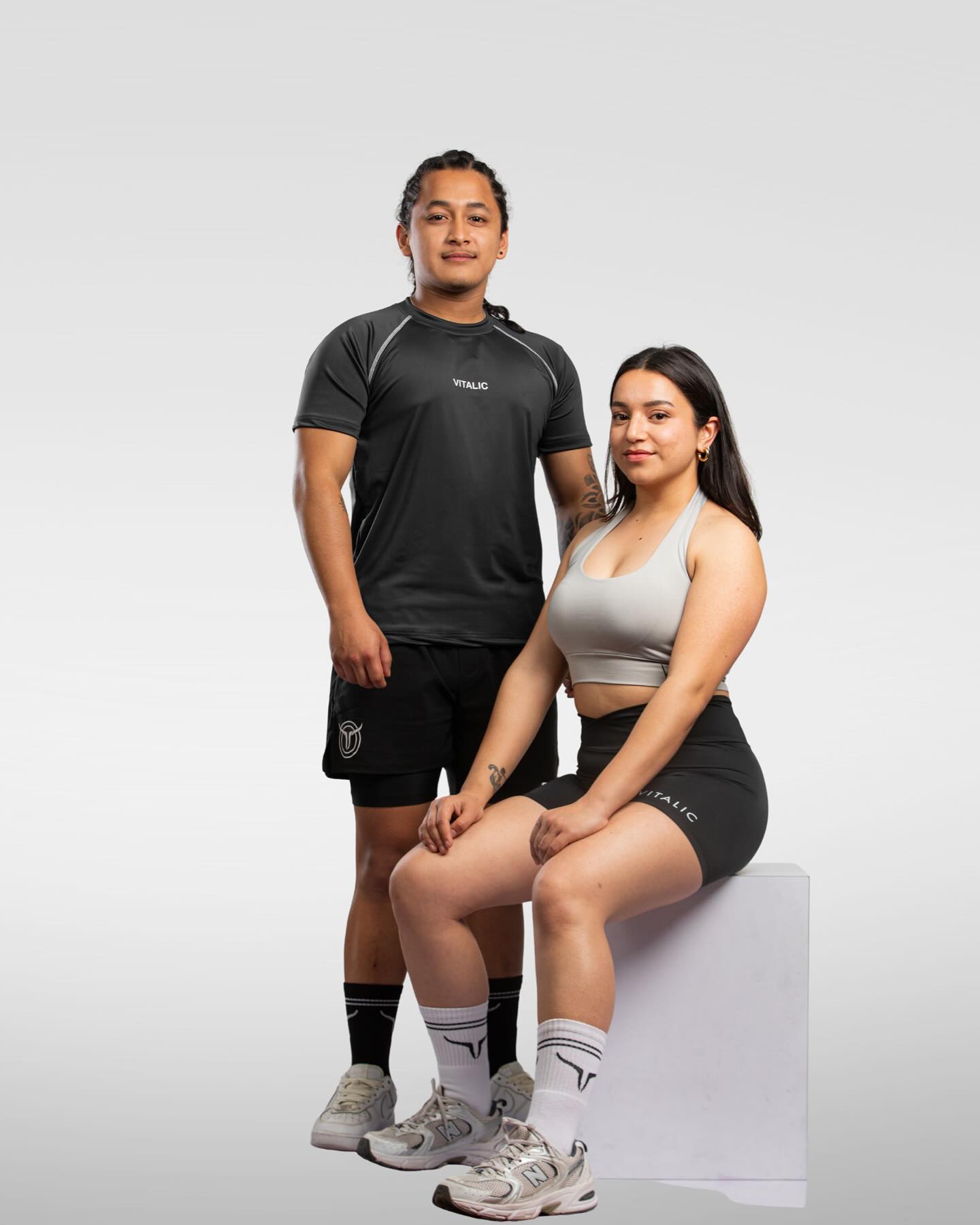 Male Compression t-shirt + Compression Short Female Sports bra + 