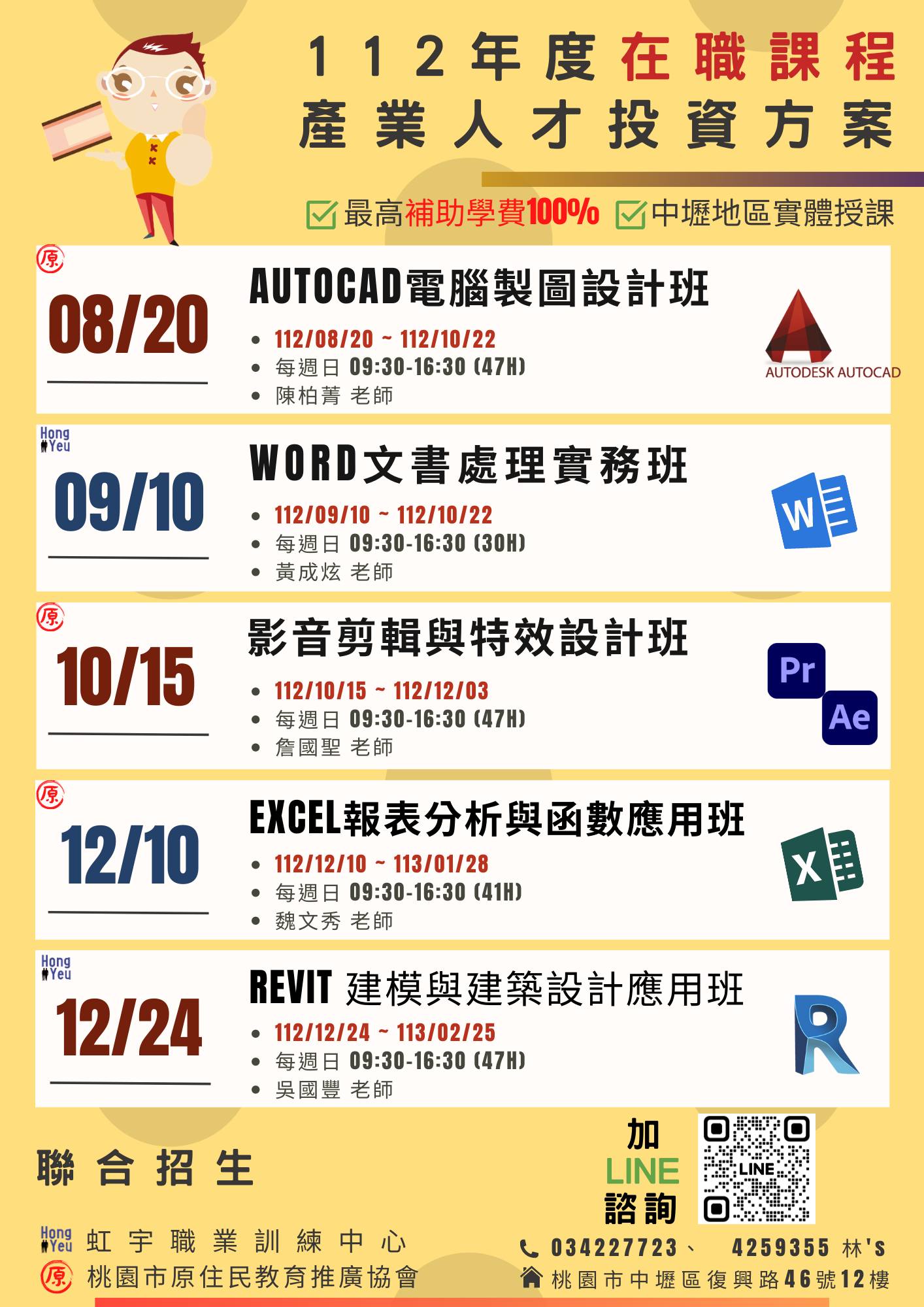 桃園職訓網 - 【政府補助-產業人才投資方案】 最新在職課程釋出！！ . 每個都是非常實用且熱門的課程...