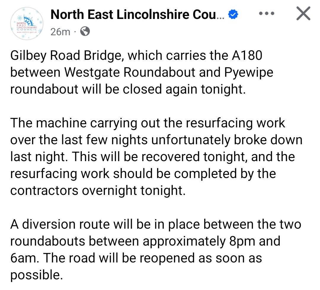 Grimsby Traffic and Travel | Anyone know why Chichester road in ...