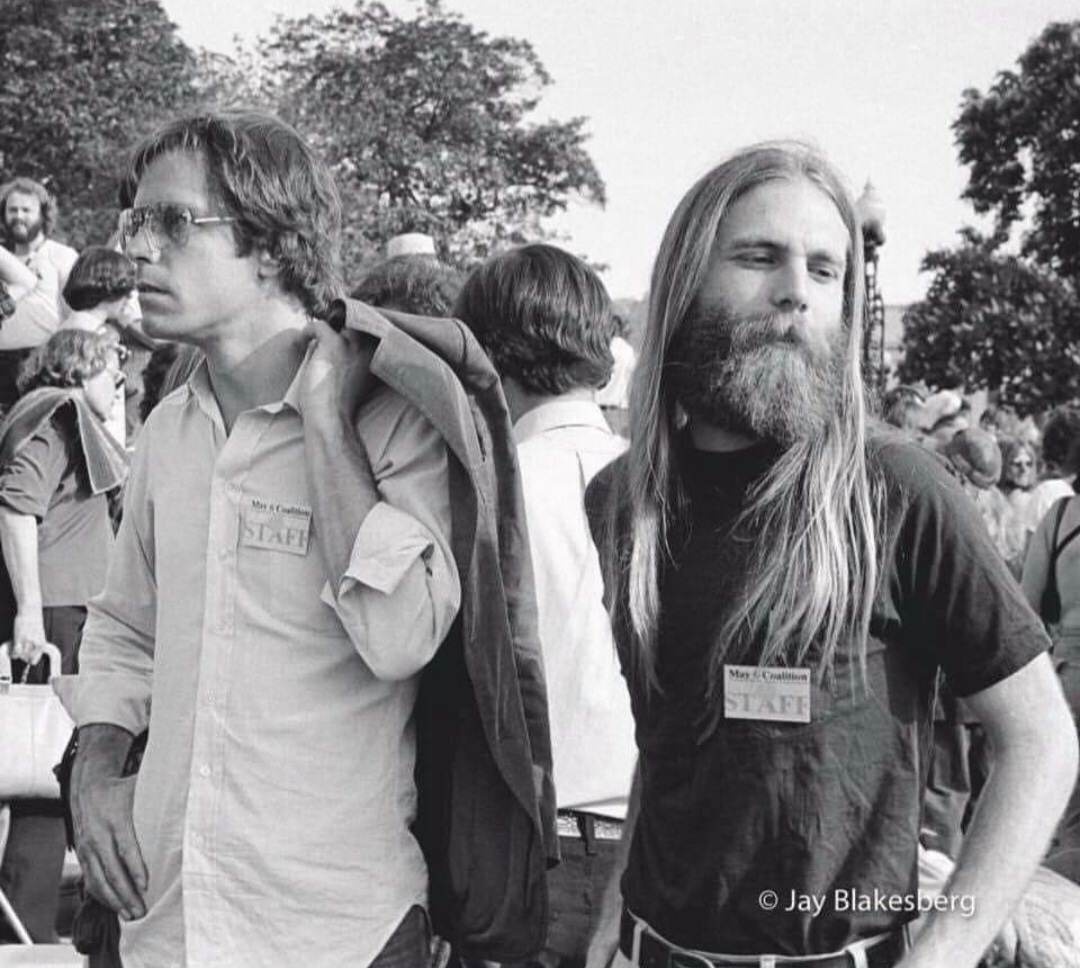 Graham Nash, Jackson Browne and Joni Mitchell performing at the No
