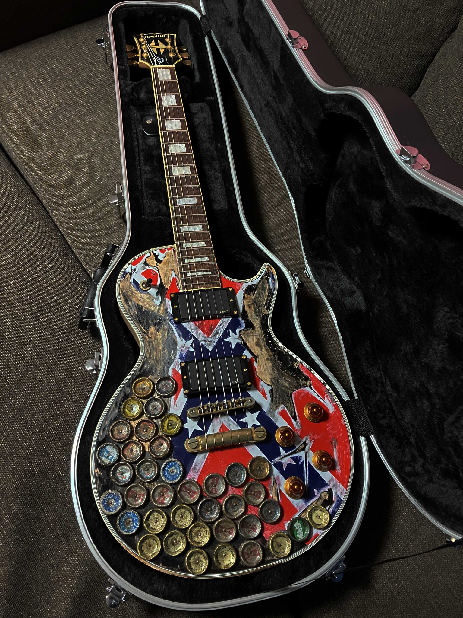 Homemade Orville Zakk Wylde Rebel Flag Guitar Replica