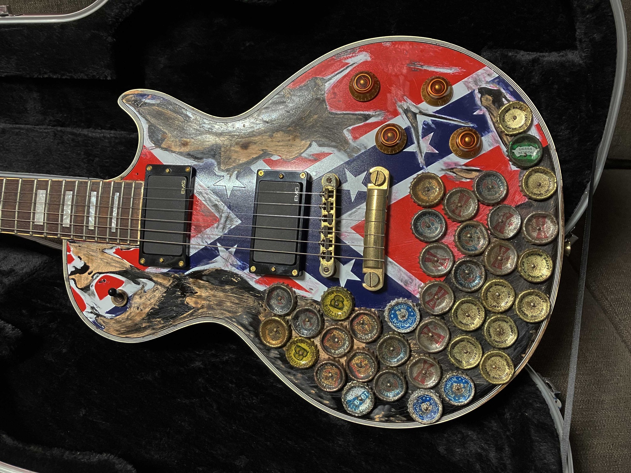 Homemade Orville Zakk Wylde Rebel Flag Guitar Replica