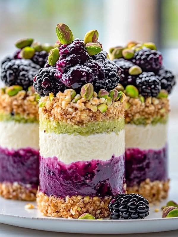 Black forest cheesecake with cherry compote and pistachio ice