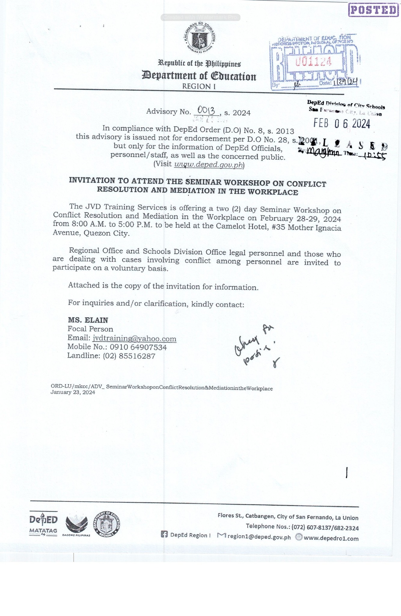 Invitation to Attend... - DepEd - San Fernando City, La Union | Facebook