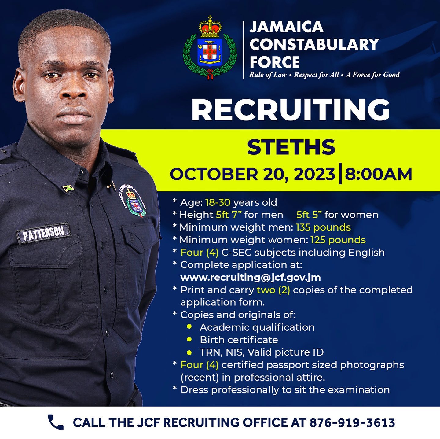Do you want to become a Force... - Jamaica Constabulary Force | Facebook