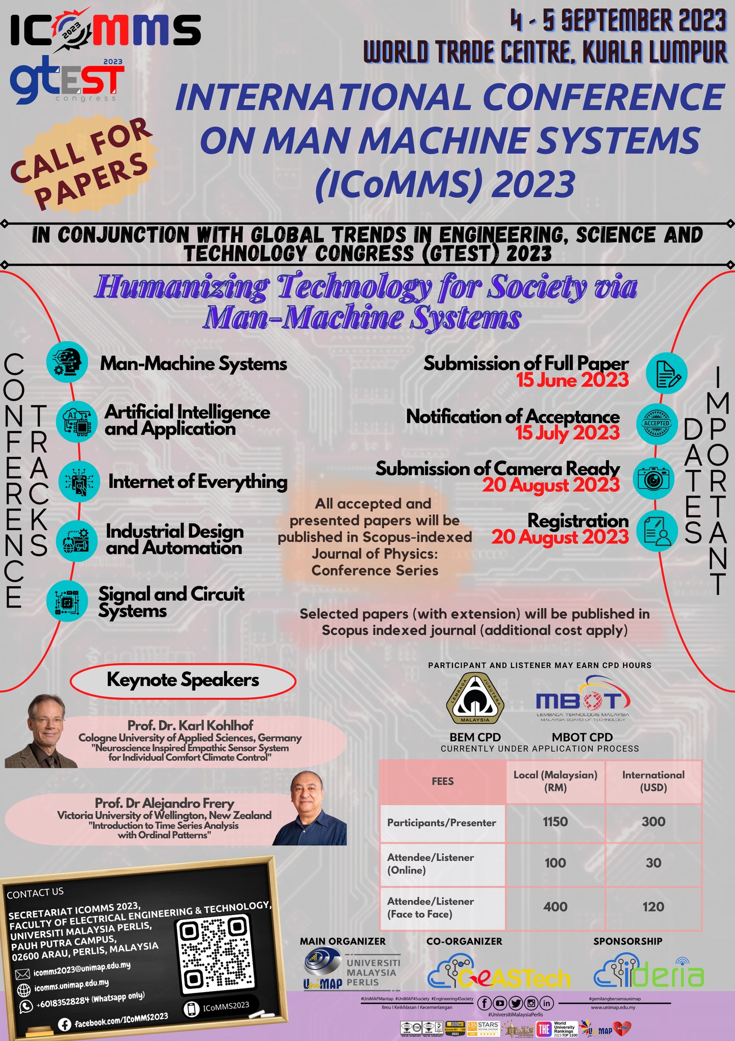8th International Conference on Man Machine Systems 2023-icomms2023 | Arau