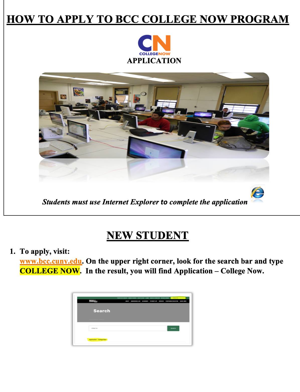 College Now Program Bronx Community College | New York NY