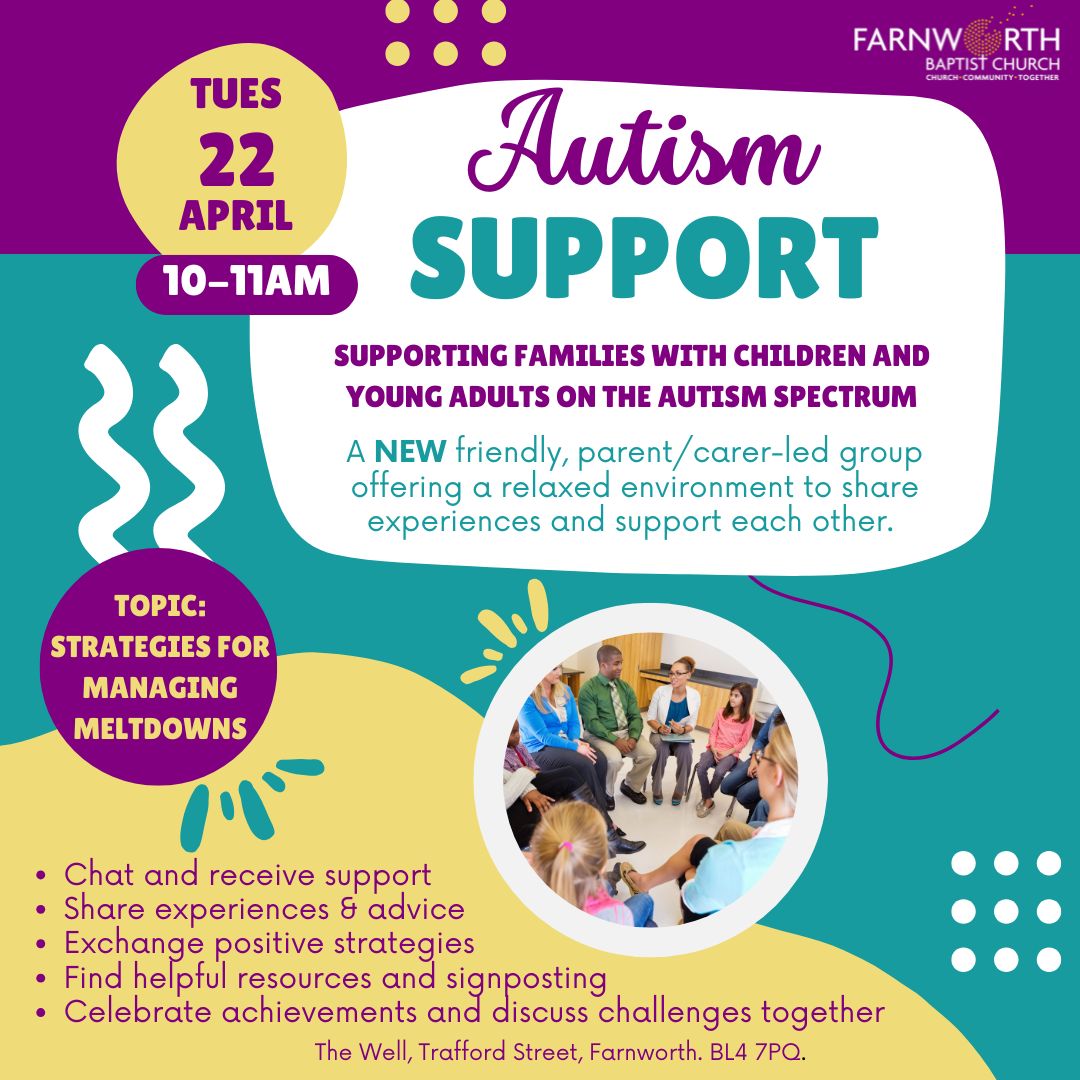 📢 Autism Support Group -... - Farnworth and Kearsley Foodbank | Facebook