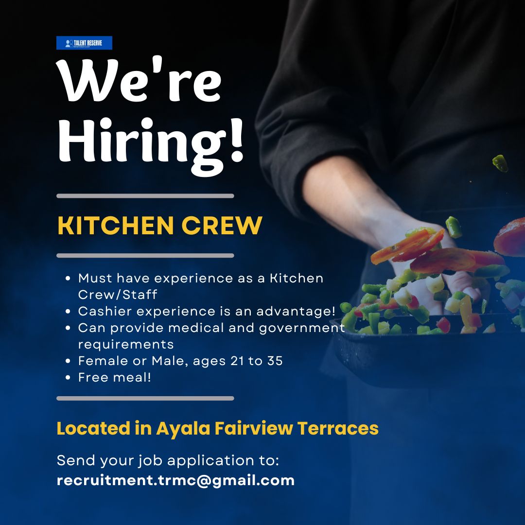 Talent - 𝐖𝐄 𝐀𝐑𝐄 𝐋𝐎𝐎𝐊𝐈𝐍𝐆 𝐅𝐎𝐑 𝐊𝐈𝐓𝐂𝐇𝐄𝐍 𝐂𝐑𝐄𝐖 𝐈𝐍 𝐀𝐘𝐀𝐋𝐀 𝐅𝐀𝐈𝐑𝐕𝐈𝐄𝐖 𝐓𝐄𝐑𝐑𝐀𝐂𝐄𝐒 ...