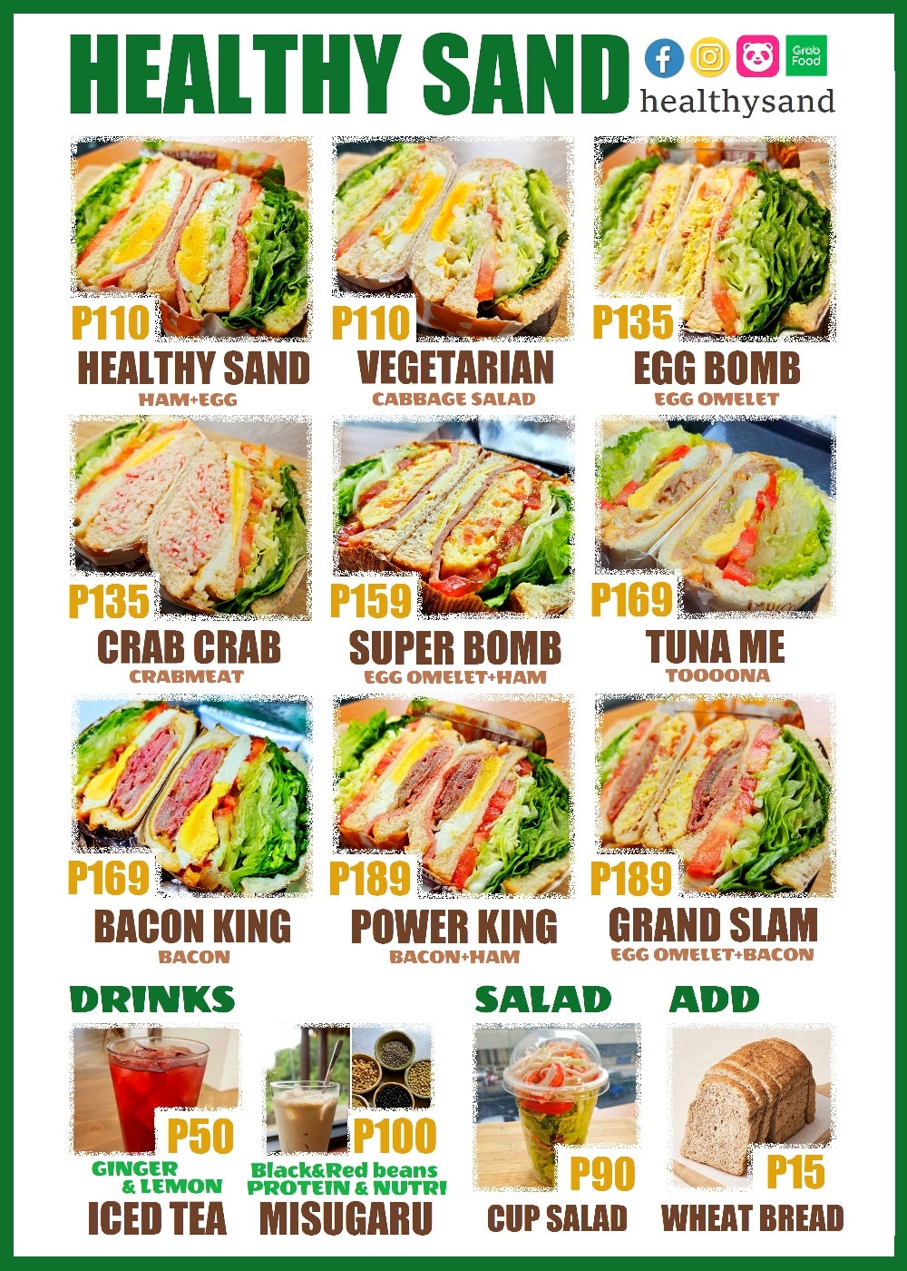 Healthy Sand - Dear customers here's Healthy Sand new menu... | Facebook