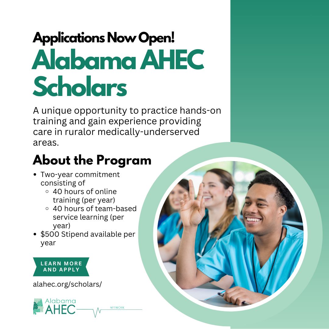 Alabama - Applications Now Open for Alabama AHEC Scholars 2025-2026 ...