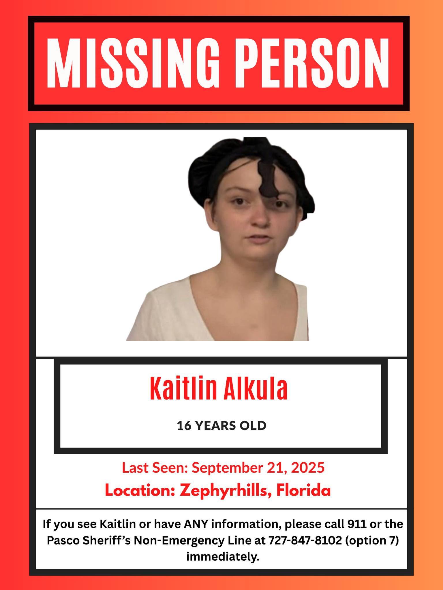 HAVE YOU SEEN HER?🚨 A Florida Missing Child Alert has been issued