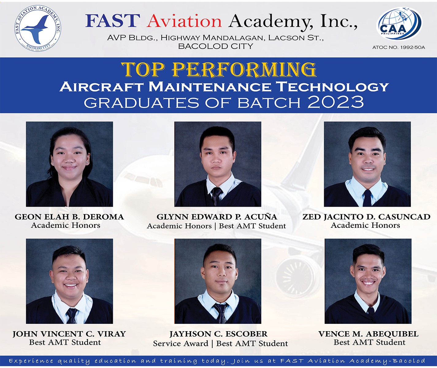 CONGRATULATIONS... - FAST Aviation Academy, Inc., Bacolod City | Facebook