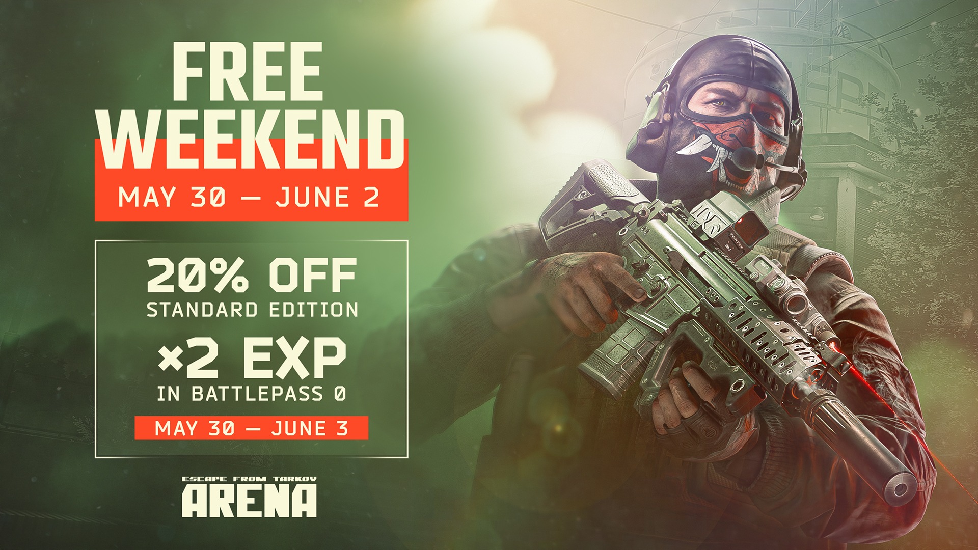 Escape - Free Weekend event in #TarkovArena has started! Until June 2 ...