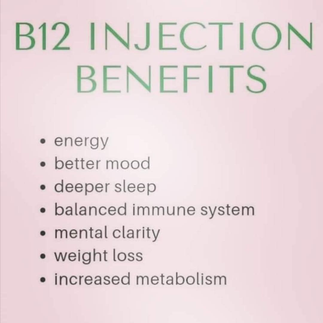 Good Monday morning! Come in today and get a B12 shot. $20 for a single treatment or purchase a package of 4 treatments for $40. Vitamin B12 can be given once a
