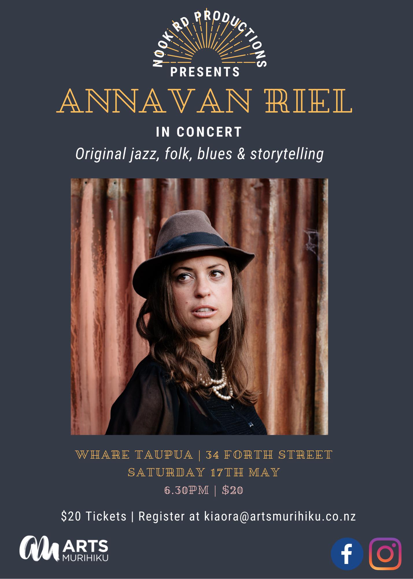 Anna van Riel LIVE at Whare Taupua