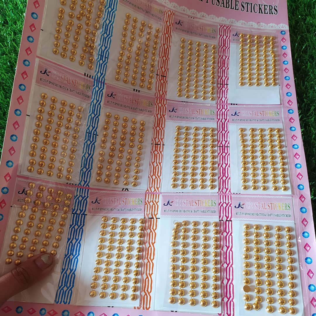 Aradhna Craft Supply - Golden Moti Stickers Rs. 10/- #shakerstyle # ...