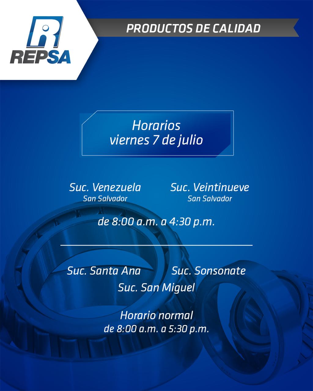 REPSA - Horario especial de 7 de junio: Sucursales San... | Facebook