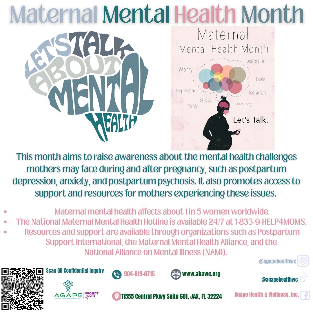 Agape - 💙 May is Maternal Mental Health Month 💗 Let’s talk about the ...