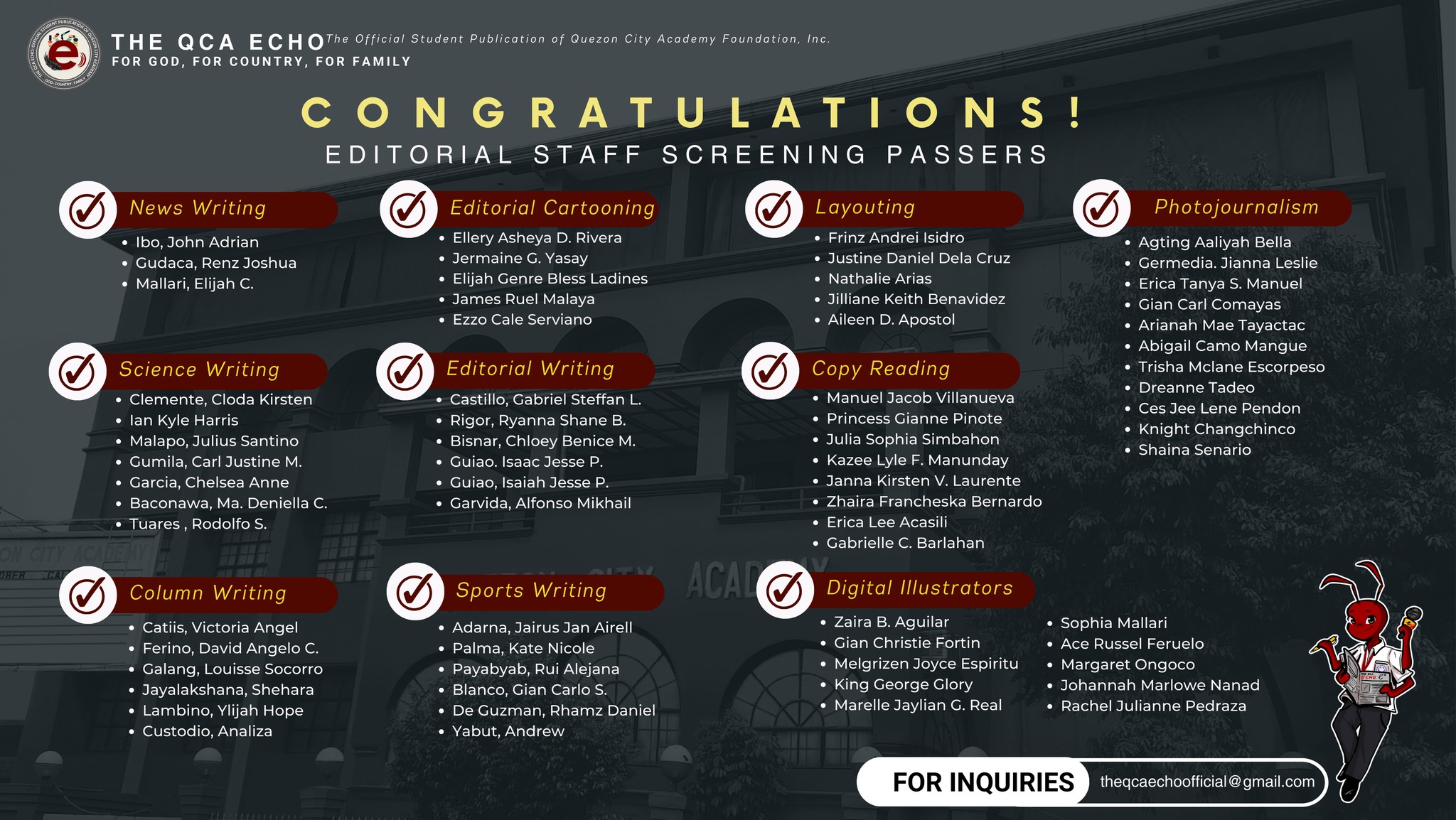 ECHO - Congratulations to all the passers of the recently... | Facebook