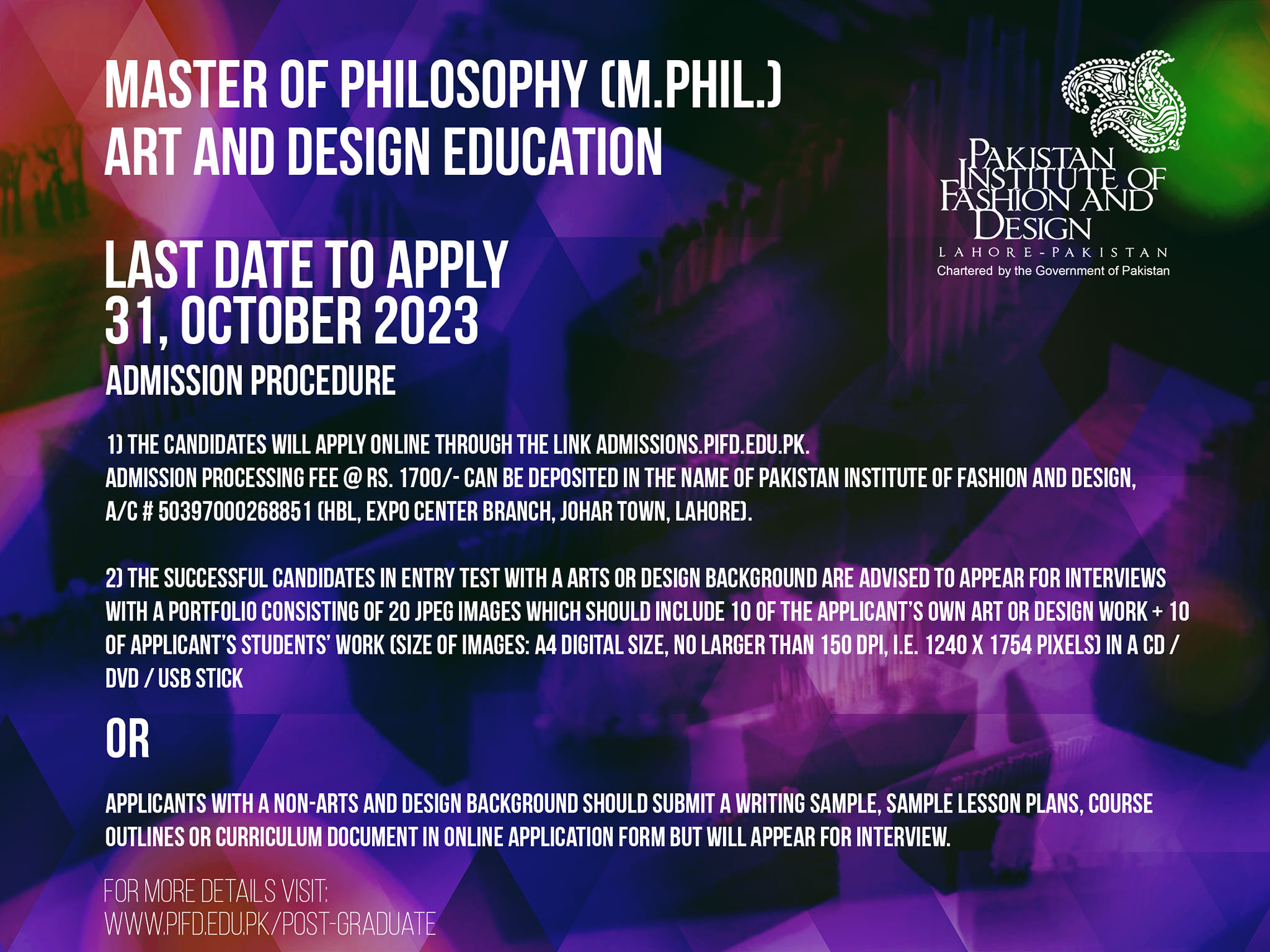 Admission... - Pakistan Institute of Fashion and Design - PIFD | Facebook
