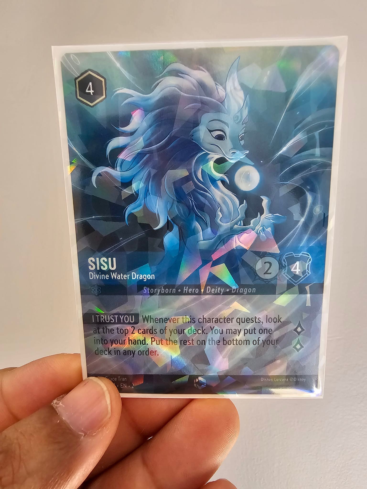 sisu card lorcana Disney TCG: Official Sleeve The Sacred Water Dragon Common Flavor Text Sisu, Divine Water Dragon Reveal