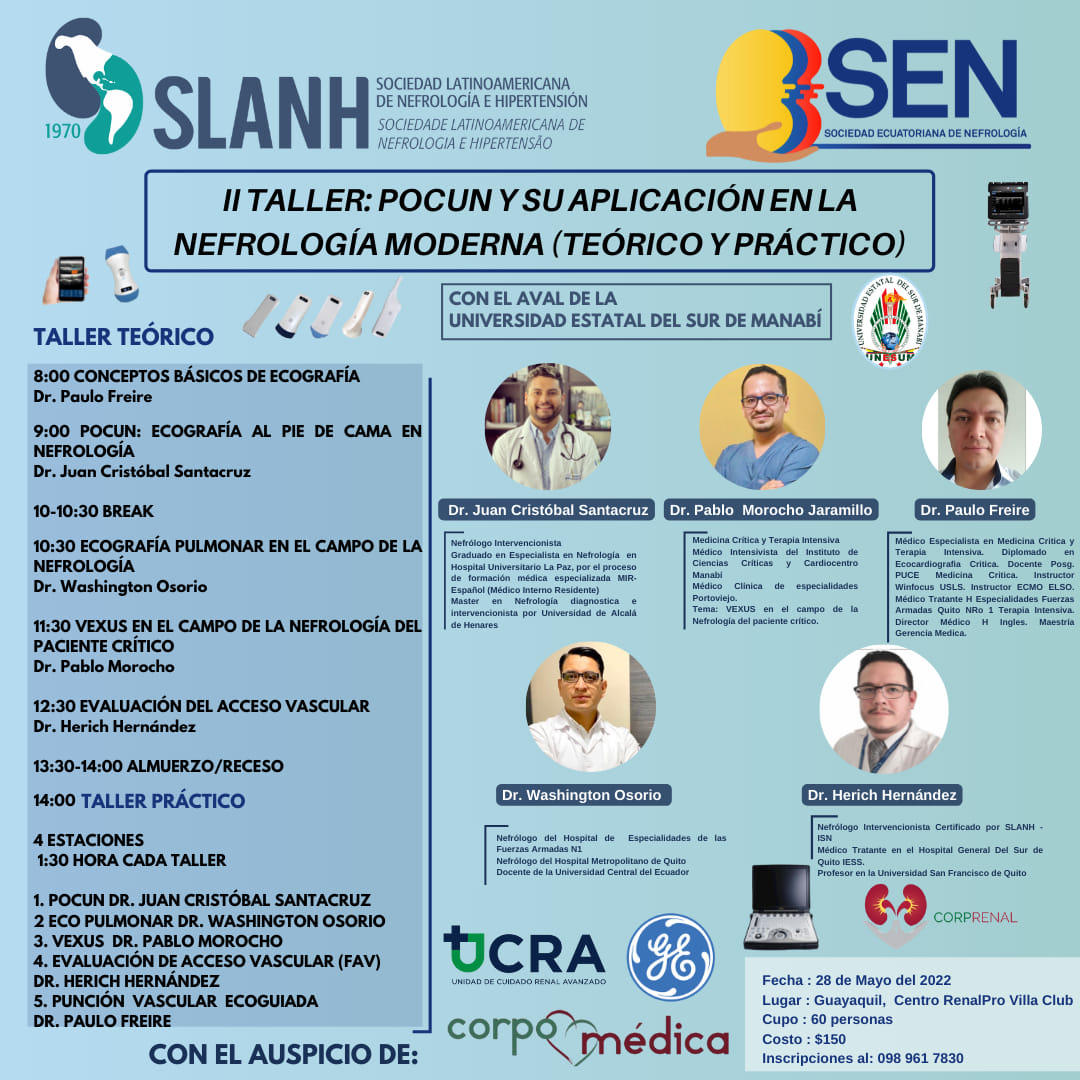 Segundo Taller: POCUN Y SU APLICACIÓN EN LA NEFROLOGÍA MODERNA; TALLER ...