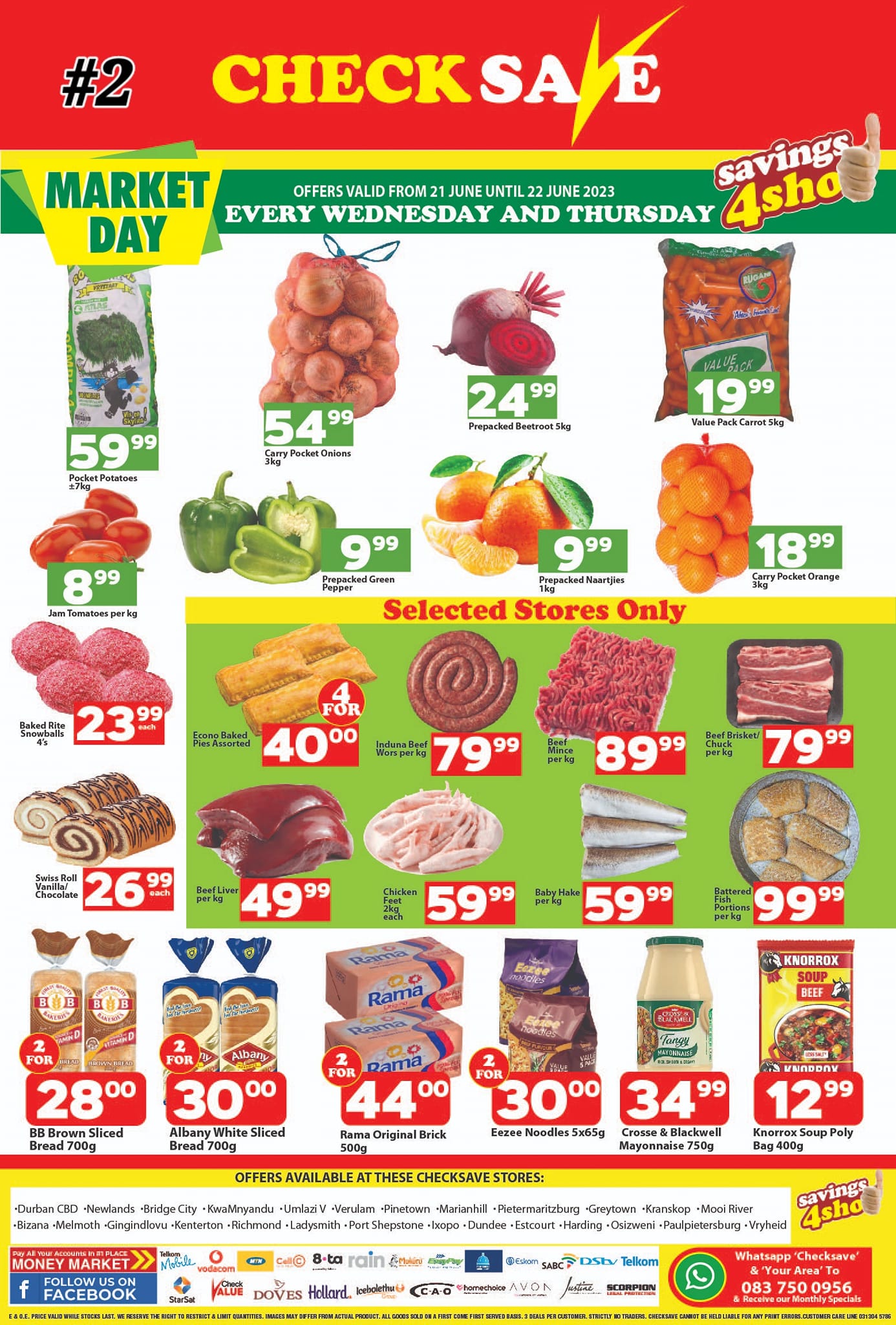 Checksave - This week's Market Day specials available at...