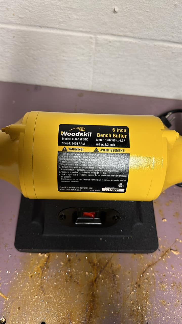 Bench top buffer for polishing stones