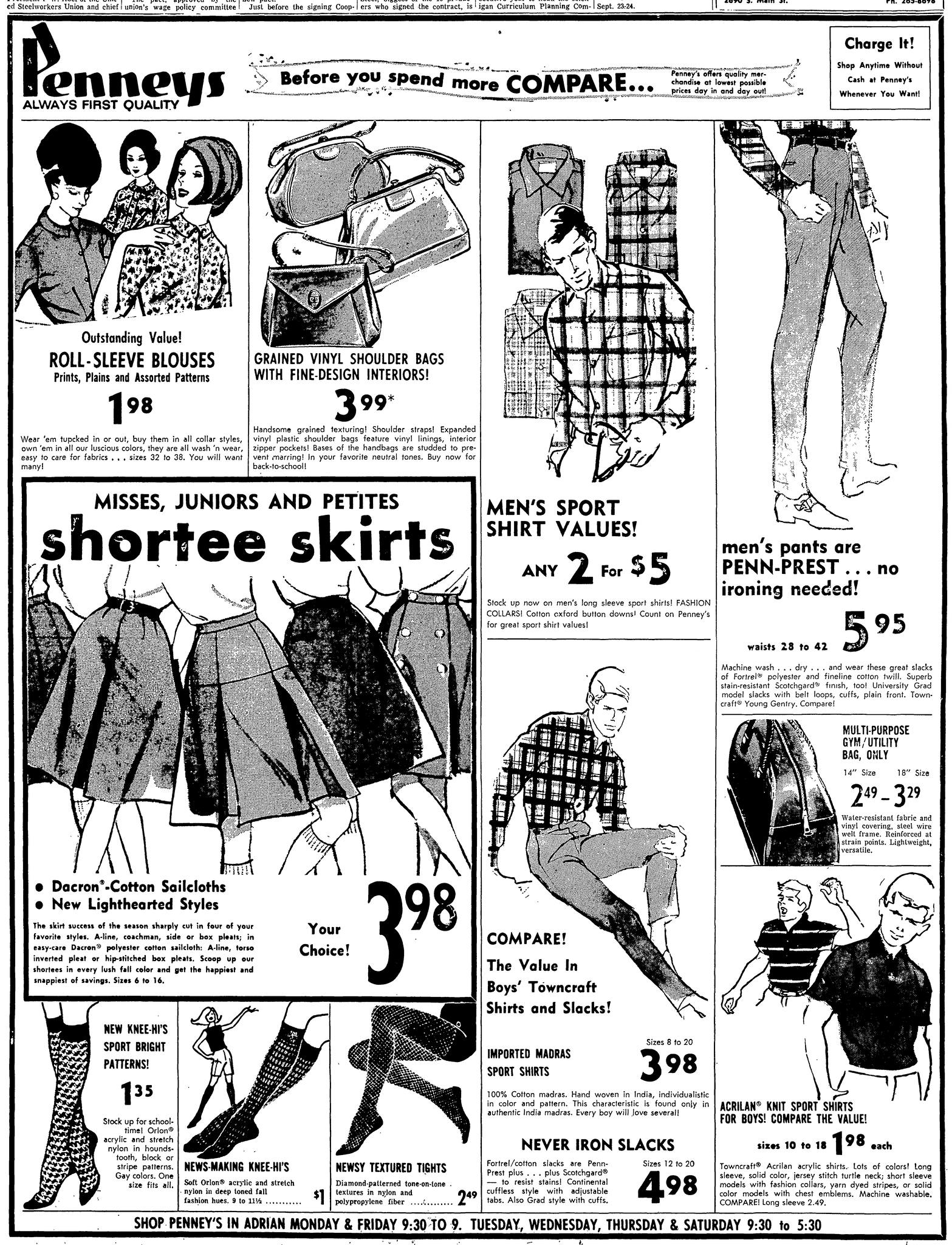 Authentic Madras shirts from India for back to school 1965