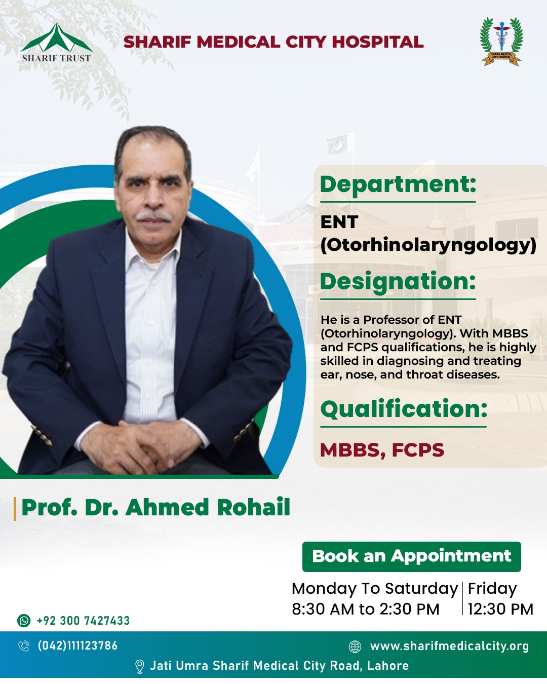 Meet Prof. Dr. Ahmed Rohail 🧑‍⚕️... - Sharif Medical City | Facebook
