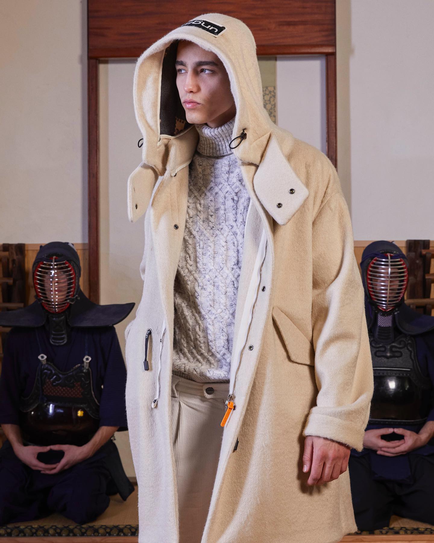 The oversized wrap coat in compact double-faced wool. LEMAIRE Fall