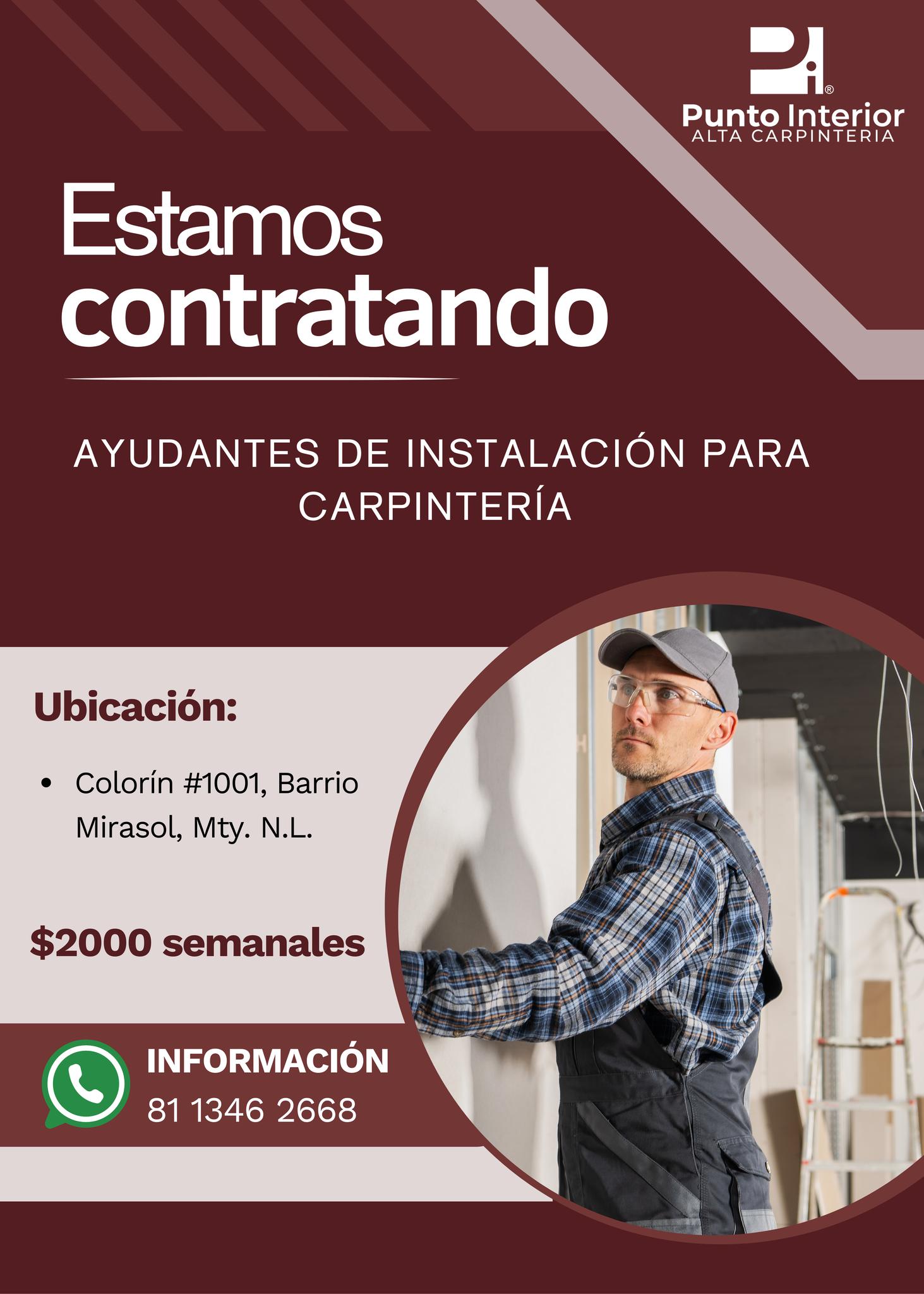 Punto Interior Alta Carpintería - Reclutamiento | Monterrey