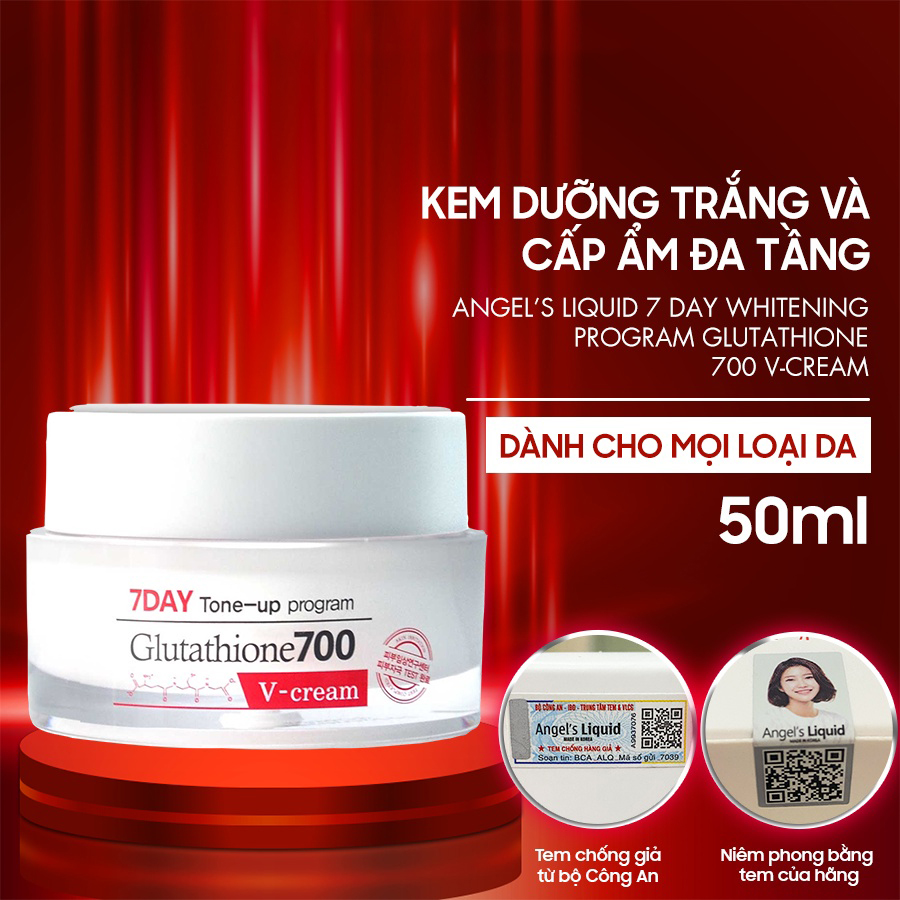 🌸 Da không đều màu, khô ráp, sạm sương sương? 📢 Đã đến lúc refresh lại làn da chỉ sau 7 ngày chăm sóc cùng Angel's Liquid Glutathione 700 V-Cream – bí